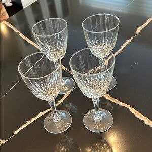 Elegant Clear Cut Glass Wine Glasses
